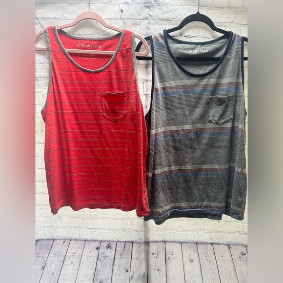 Men’s Aeropostale striped tank top with pocket size large bundle - Picture 1 of 6
